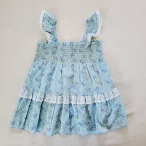 Vintage Floral Sleeveless Short Dress 5t
